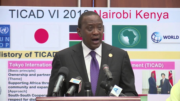 Le Président kenyan Uhuru kenyatta à la cérémonie d'ouverture du TICAD 6
