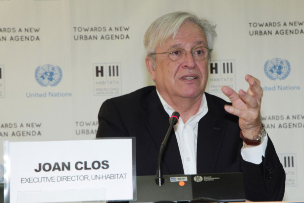 Le Directeur exécutif d’ONU-Habitat, Joan Clos, à la conférence Habitat III, à Quito, en Equateur. Photo: ONU-Habitat/Julius Mwelu Le Directeur exécutif d’ONU-Habitat, Joan Clos, à la conférence Habitat III, à Quito, en Equateur. Photo: ONU-Habitat/Julius Mwelu