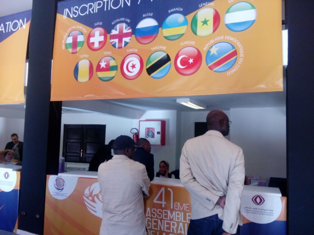 Le stand d'accréditations de la 41eme Assemblée générale de la FANAF