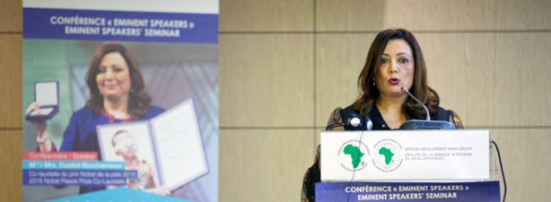 Coopération interafricaine : À Abidjan, la Tunisienne Ouided Bouchamaoui se pose en avocate de l’intégration