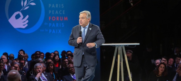 Le multilatéralisme est plus que jamais nécessaire, affirme le chef de l’ONU au Forum de Paris sur la paix