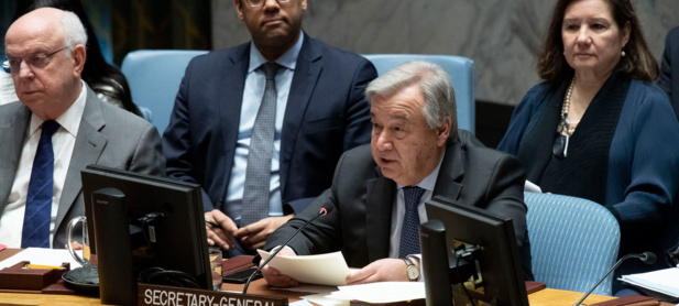 ONU/Evan Schneider Le Secrétaire général, António Guterres, a prononcé un discours devant le Conseil de sécurité sur les activités des mercenaires en tant que source d'insécurité et de déstabilisation en Afrique ONU/Evan Schneider Le Secrétaire général, António Guterres, a prononcé un discours devant le Conseil de sécurité sur les activités des mercenaires en tant que source d'insécurité et de déstabilisation en Afrique