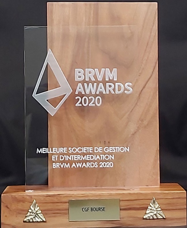 BRVM AWARDS 2020 : CGF Bourse élue meilleure Sgi de l'Uemoa BRVM AWARDS 2020 : CGF Bourse élue meilleure Sgi de l'Uemoa