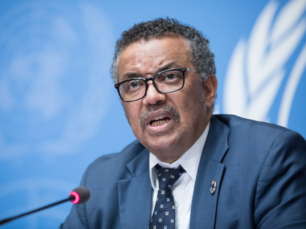 ONU/Elma Okic Tedros Adhanom Ghebreyesus, Directeur général de l'OMS s'exprime lors d'une conférence de presse à Genève (photo d'archives).