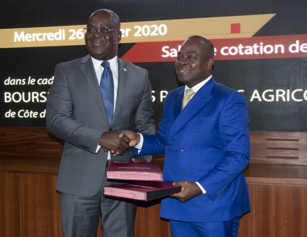 Bourse des matières premières agricoles en Côte-d’Ivoire : La Brvm et l’Arre signent un mémorandum d’entente Bourse des matières premières agricoles en Côte-d’Ivoire : La Brvm et l’Arre signent un mémorandum d’entente