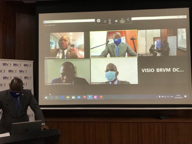 Contexte de covid-19 : La Brvm a tenu sa première cérémonie virtuelle de cotation de titres Contexte de covid-19 : La Brvm a tenu sa première cérémonie virtuelle de cotation de titres
