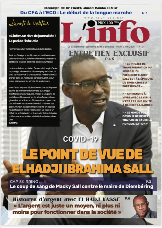 Parution du premier numéro de Info : Le paysage médiatique sénégalais s’enrichit d’un nouveau journal Parution du premier numéro de Info : Le paysage médiatique sénégalais s’enrichit d’un nouveau journal
