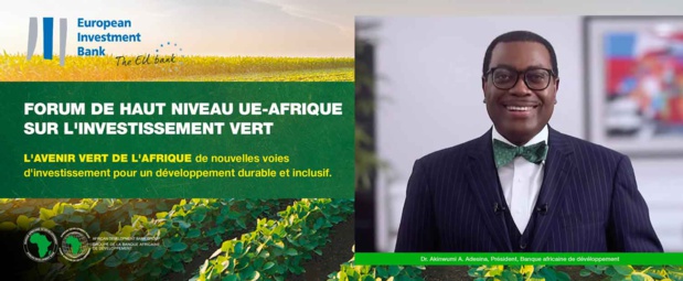 Forum UE-Afrique sur l’investissement vert : «Le relèvement à venir offre de vastes possibilités en Afrique », déclare le président de la Bad, Akinwumi A. Adesina Forum UE-Afrique sur l’investissement vert : «Le relèvement à venir offre de vastes possibilités en Afrique », déclare le président de la Bad, Akinwumi A. Adesina