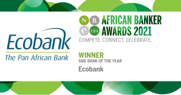 Trophées African Banker 2021 : Le groupe Ecobank désigné Banque des Pme