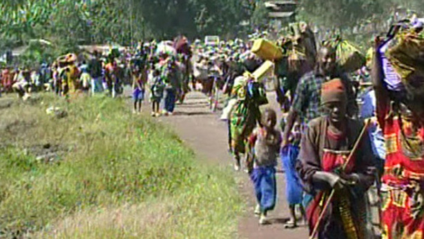 Des populations fuyant les zones de combats au Nord Kiwu Des populations fuyant les zones de combats au Nord Kiwu