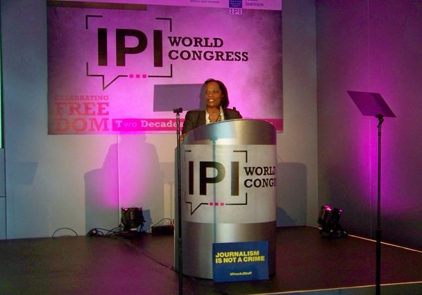 Alison Bethel Mckensie, directrice exécutive de IPI lors de son allocution à la cérémonie d'ouverture Alison Bethel Mckensie, directrice exécutive de IPI lors de son allocution à la cérémonie d'ouverture