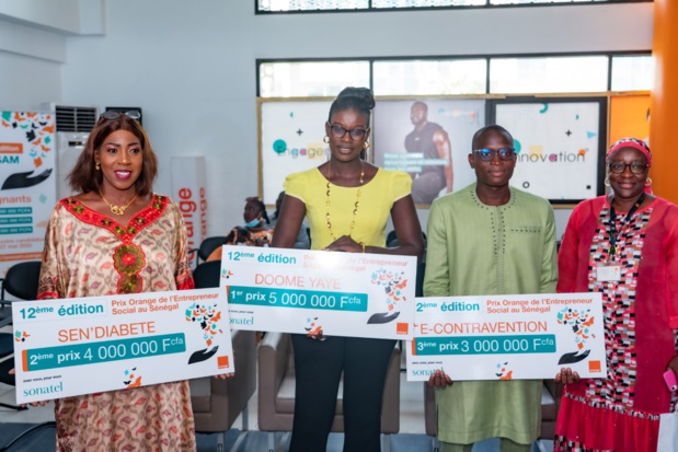 Prix Orange de l’entrepreneur social en Afrique et au Moyen-Orient : Doom Yaye, Sen’Diabete et E-Contravention primées au Sénégal Prix Orange de l’entrepreneur social en Afrique et au Moyen-Orient : Doom Yaye, Sen’Diabete et E-Contravention primées au Sénégal