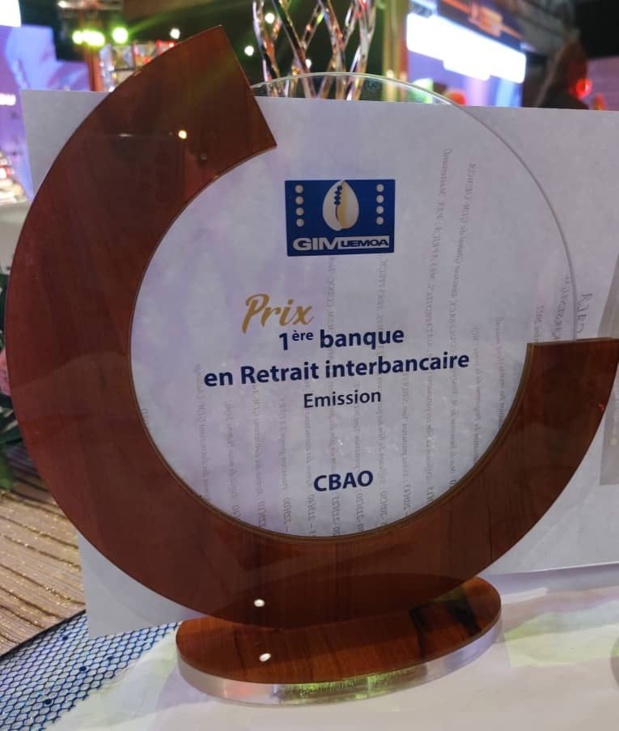 Gim-Awards :   Le prix de la 1ère banque en retrait interbancaire décerné à CBAO Groupe Attijariwafa bank