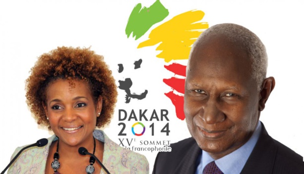 A gauche la nouvelle sécrétaire générale de l'OIF et à droute le secrétaire général sortant A gauche la nouvelle sécrétaire générale de l'OIF et à droute le secrétaire général sortant