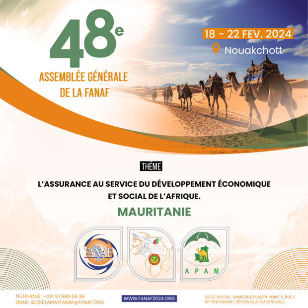 Assemblée générale de la Fanaf : La Mauritanie accueille la 48ème édition du 18 au 22 février 2024 Assemblée générale de la Fanaf : La Mauritanie accueille la 48ème édition du 18 au 22 février 2024
