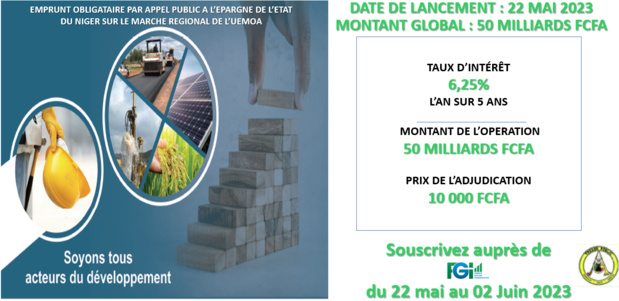 BRVM : La première cotation d’un emprunt obligataire du Niger de 23,200 milliards fixée au 9 avril 2024. BRVM : La première cotation d’un emprunt obligataire du Niger de 23,200 milliards fixée au 9 avril 2024.