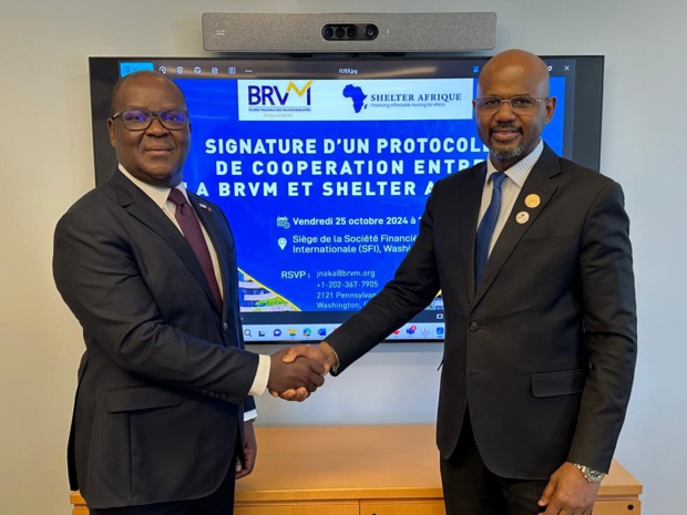Projets de logements abordables à travers l'Afrique : Shelter Afrique Development Bank et la Brvm signent un protocole d'accord Projets de logements abordables à travers l'Afrique : Shelter Afrique Development Bank et la Brvm signent un protocole d'accord