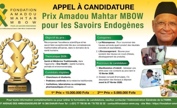 Afrique: La Fondation Amadou Mahtar Mbow lance l'appel à candidatures du Prix Amadou Mahtar MBOW pour les savoirs endogènes