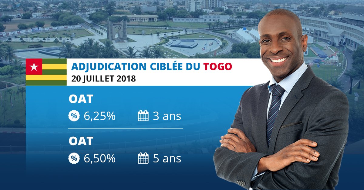 EMISSION SIMULTANEE D’OBLIGATIONS ASSIMILABLES DU TRESOR du Togo: 50 milliards de FCFA mis en adjudication ciblée  sur le marché financier EMISSION SIMULTANEE D’OBLIGATIONS ASSIMILABLES DU TRESOR du Togo: 50 milliards de FCFA mis en adjudication ciblée  sur le marché financier