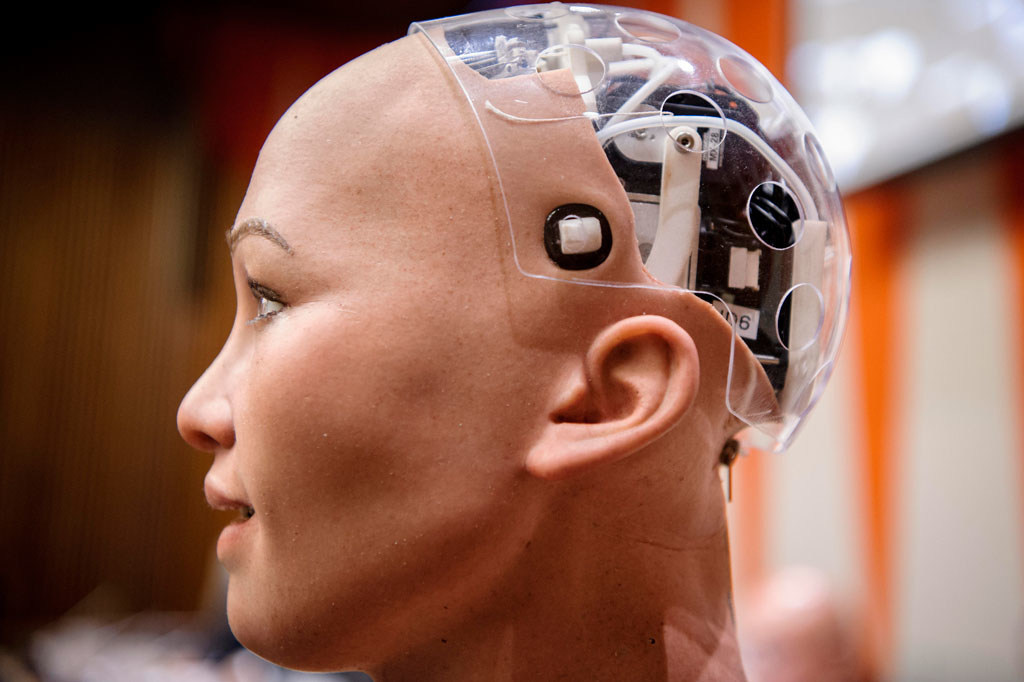 Photo ONU/Manuel Elias Sophia, le dernier modèle avancé de robot développé par Hanson Robotics, lors d’une conférence sur le développement durable dans une ère de changement technologique rapide aux Nations Unies en octobre 2017 (archive)