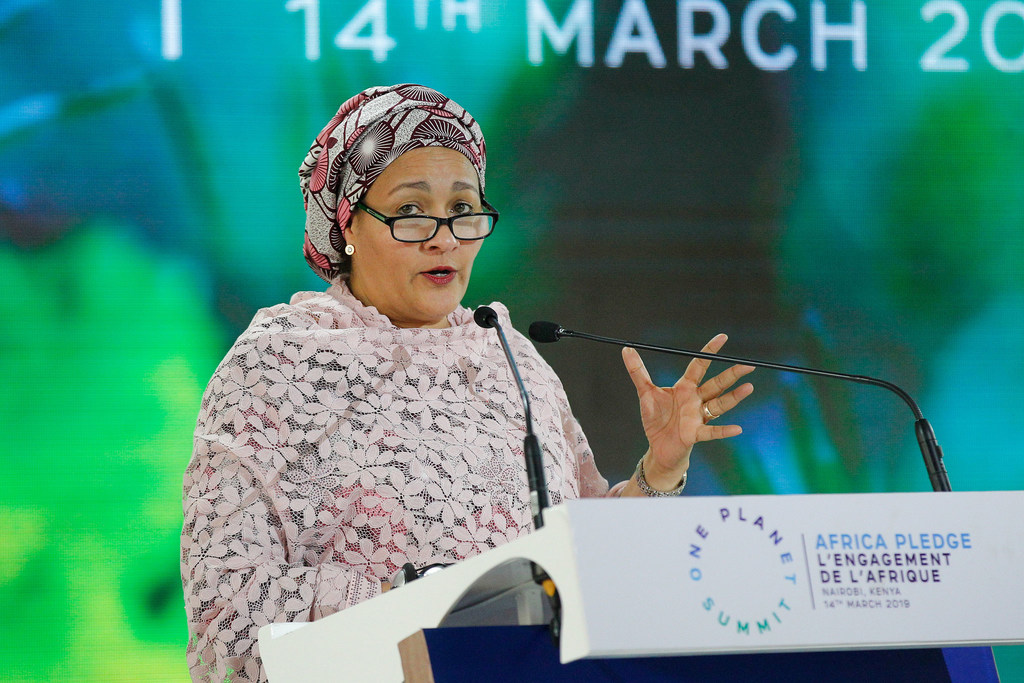 PNUE/Cyril Villemain Edit La Vice-Secrétaire générale des Nations Unies, Amina J. Mohammed, s'adresse à la quatrième session de l'Assemblée de l'ONU pour l'environnement (UNEA4) à Nairobi, au Kenya. PNUE/Cyril Villemain Edit La Vice-Secrétaire générale des Nations Unies, Amina J. Mohammed, s'adresse à la quatrième session de l'Assemblée de l'ONU pour l'environnement (UNEA4) à Nairobi, au Kenya.