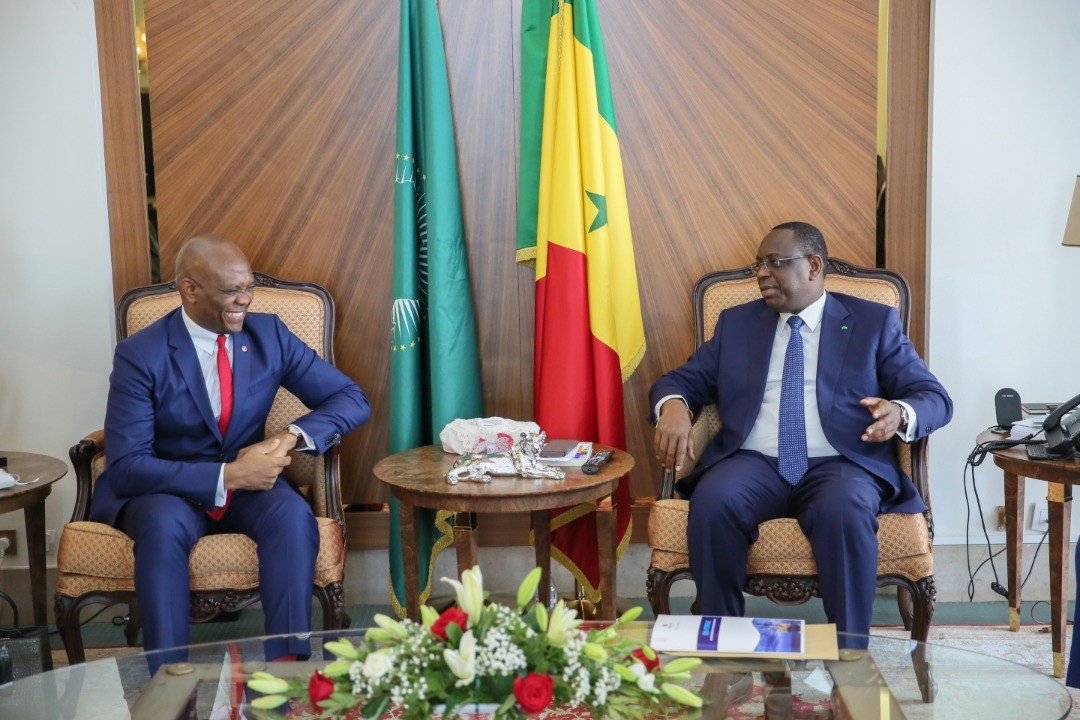 Tony Elumelu à Dakar pour remercier le Président  Macky Sall pour sa participation lors du 5ème Forum de l’entreprenariat de la Fondation éponyme