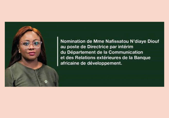 Banque africaine de développement : Nafissatou  Ndiaye Diouf, nommée directrice par intérim du Département de la communication et des relations extérieures
