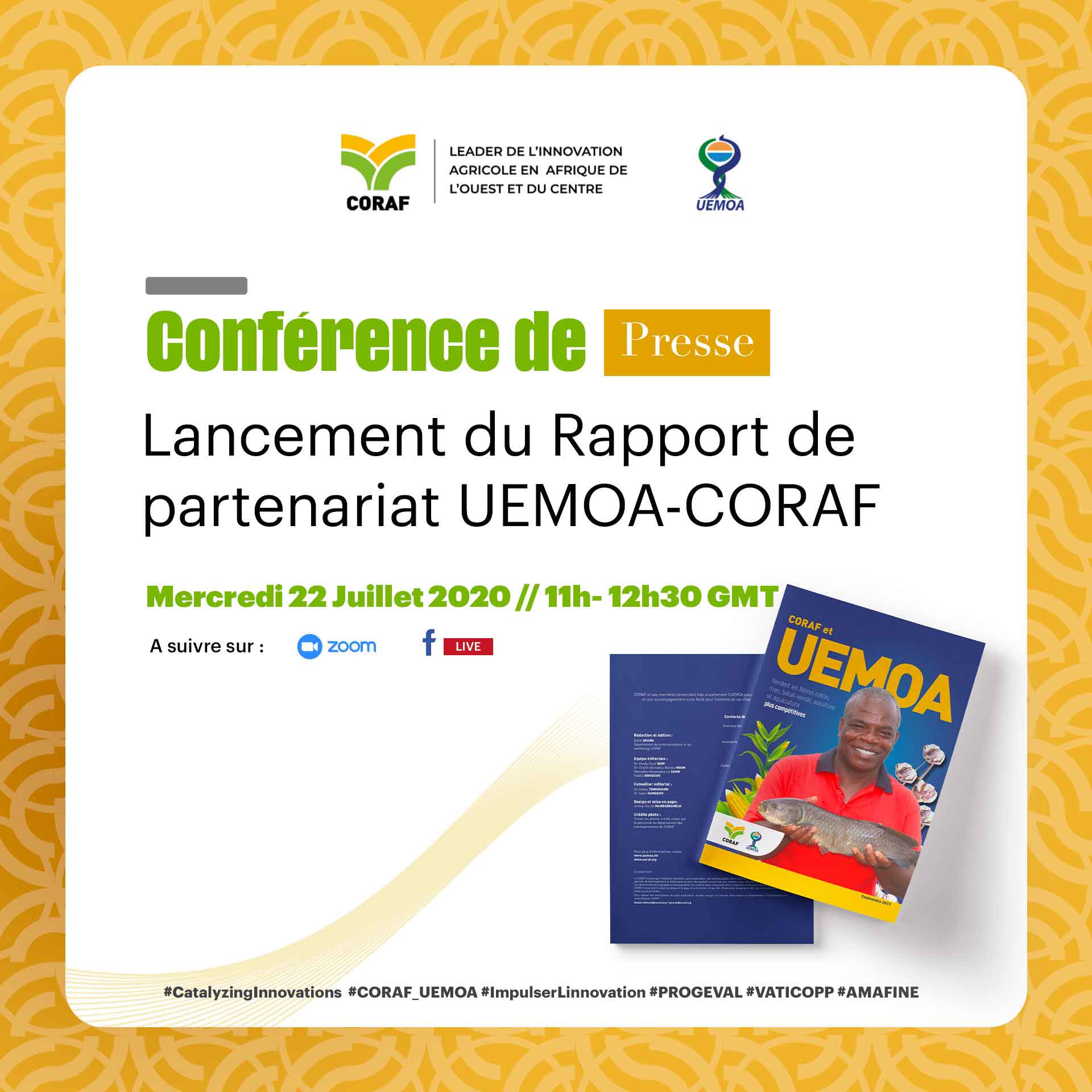 Programme de recherche sur les secteurs agricoles prioritaires :  L’Uemoa et le Coraf organisent une session de restitution le 22 juillet prochain