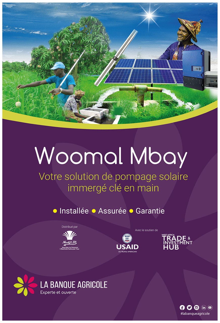 La Banque Agricole lance Woomal Mbay : Une solution de pompage et d’irrigation solaire connectée