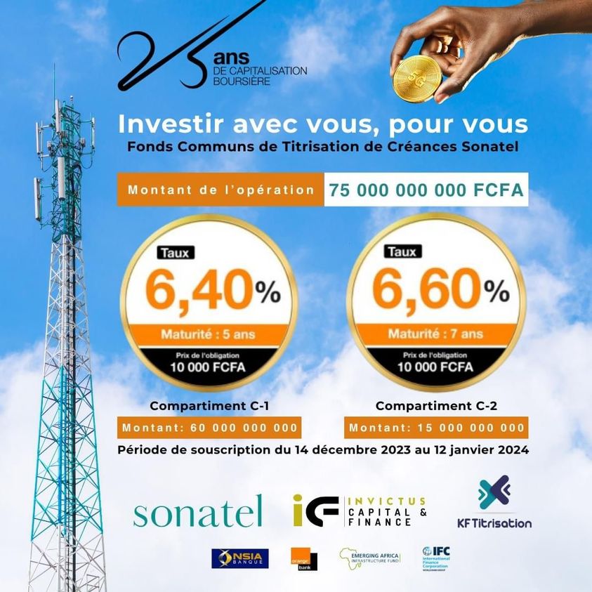 Le Consortium Invictus Capital & Finance et KF Titrisation clôture avec succès de l’opération Fonds communs de titrisation de créances Sonatel