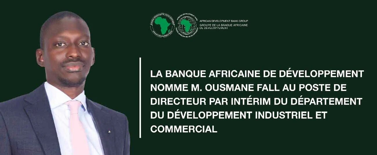 Banque africaine de développement : Ousmane Fall nommé directeur par intérim du Département du  développement industriel et commercial
