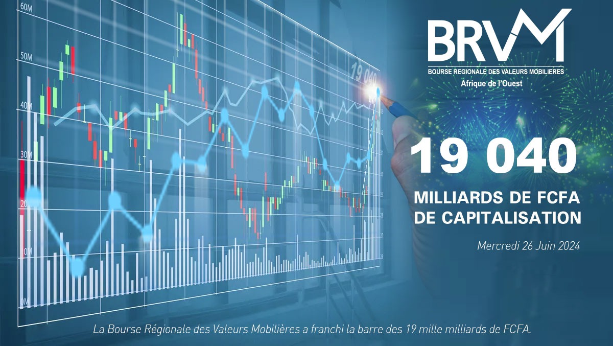 Bourse régionale des valeurs mobilières : La capitalisation globale passe le cap des 19 000 milliards de FCfa
