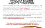 VERSEMENT DEUXIEME ACOMPTE PROVISIONNEL