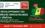 Développement des énergies renouvelables au Sénégal : Les opportunités du secteur présentées aux acteurs sénégalais et italiens