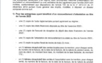 Avis aux Entreprises bénéficiant du Statut d’Entreprises Franches d’Exportation (EFE)