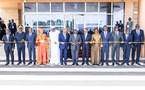 Coupure du ruban lors de l'inauguration de l'Agence Auxiliaire de la BCEAO à Odienné par le Vice Président de la Côte d'Ivoire Tiémoko Meyliet KONE